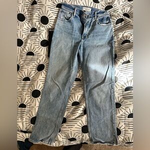 Abercrombie & Fitch Women's Light Blue Straight Leg Jeans